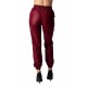Pantaloni Dama Din Piele Ecologica Grena Vatuiti, Sylvie